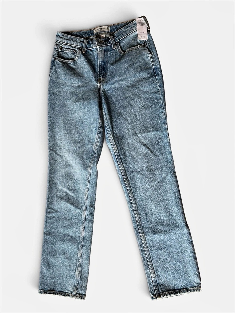 Abercrombie & Fitch The Straight Mid Rise Curve Love Jeans Blue Waist 25